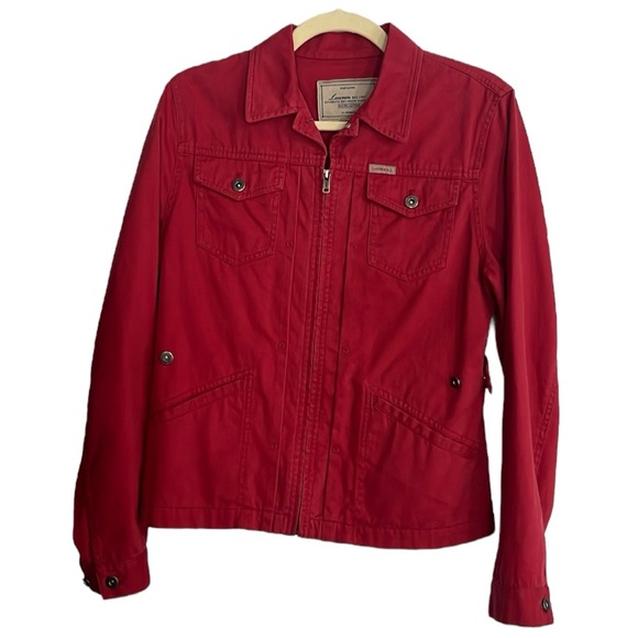 Ralph Lauren Glen Canyon Women’s Red Denim Zippered Jacket Coat Small - Picture 1 of 5